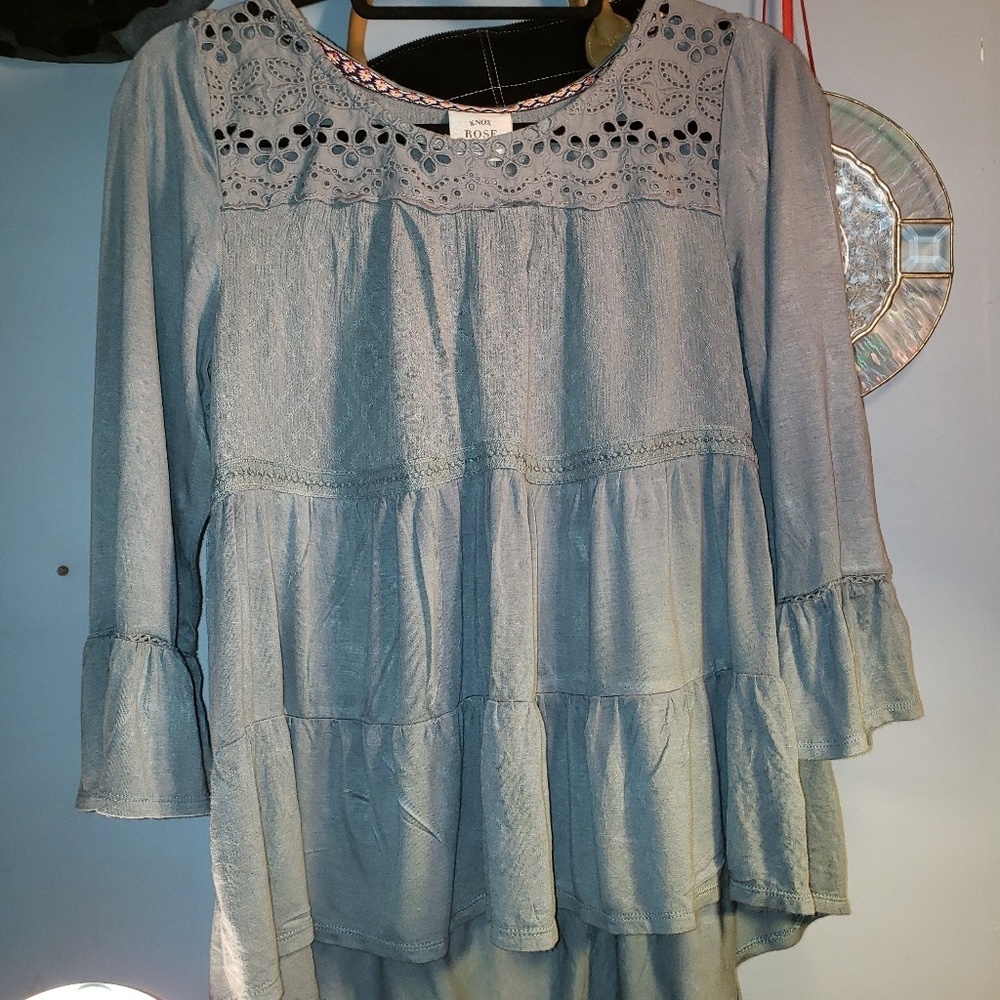 Knox Rose Peasant Boho Blouse Size Small